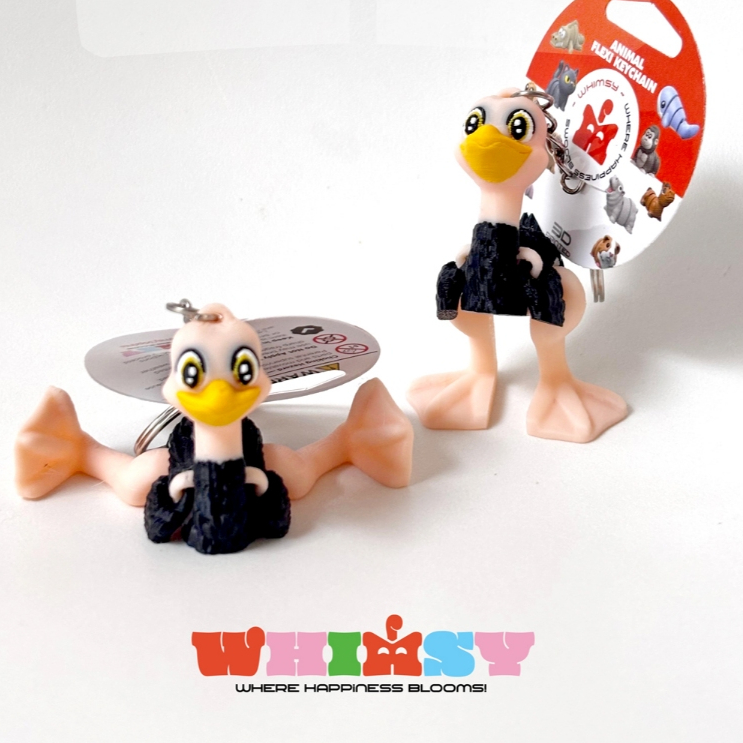 Gantungan Kunci Hewan Burung Unta Lucu / Keychain Flexi Ostrich Mainan Anti Stress