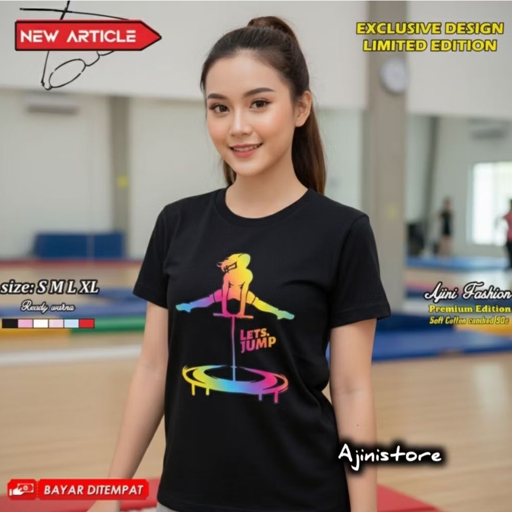 kaos trampoline atasan olahraga trampolin baju trampolin sports senam gym ( trampoline gradation ) f