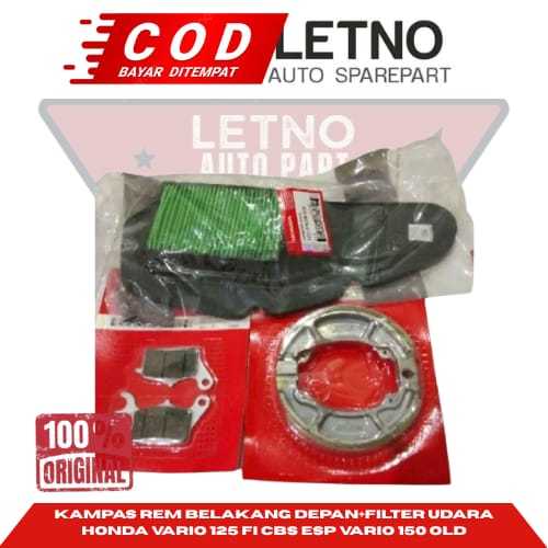 Kampas Rem Belakang Depan+Filter Udara Honda Vario 125 Fi Cbs Esp Vario 150 Old Original