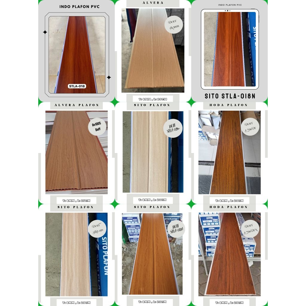 Plafon PVC Doff Laminet Doff Serat Kayu (PERDUS)