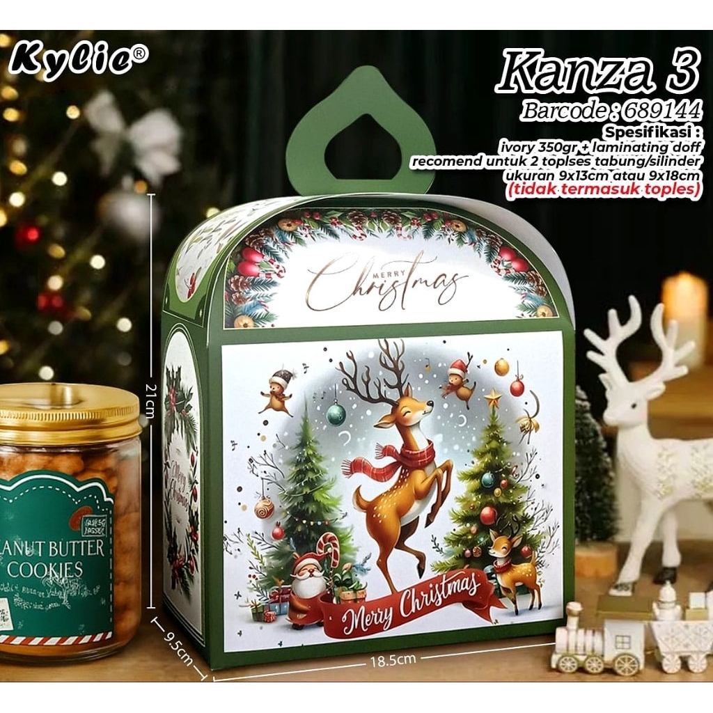 Christmas Cookies Jar Box | Box Toples Jar Kue Kering Natal | Kemasan Hampers Packaging