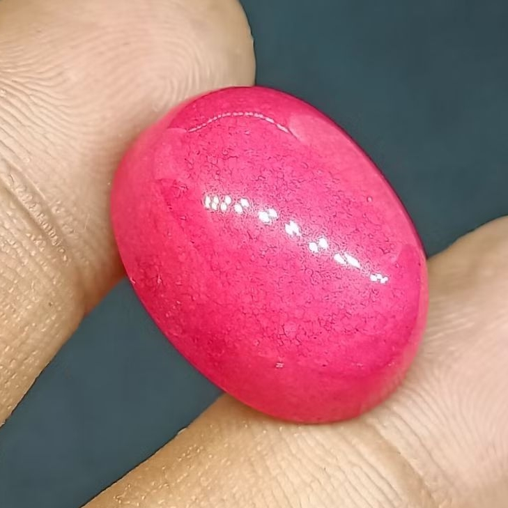 Batu Giok Merah Keristal , Asli Berserat