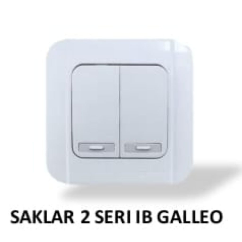 Saklar 2 Seri IB Galeo Broco Putih