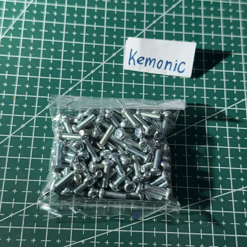 100 Baut 3X10mm Baut JP M3 Panjang 1cm Diameter 3mm