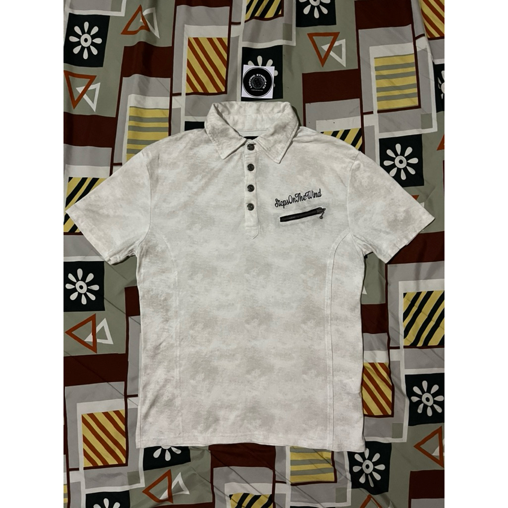 In The Attic Homme Grey Tie Dye Polo Shirts