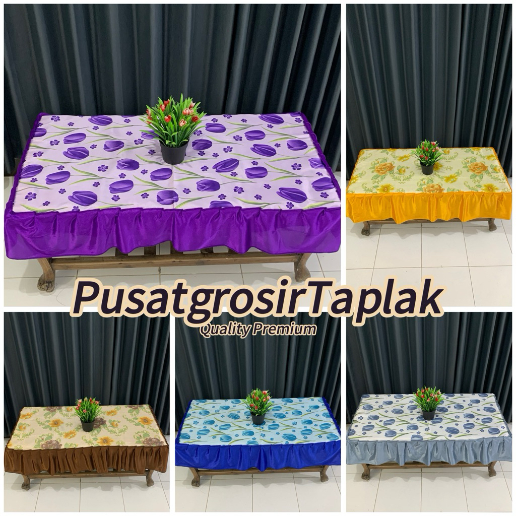 Taplak Meja Ruang Tamu Motif Tulip/Taplak Meja Premium/Taplak Meja Ruang Tamu