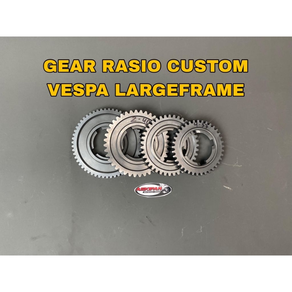 Gear gigi Rasio 1.234 Racing Custom Vespa Largeframe Super sprint Px excel super sprint dsb. Tipe : 