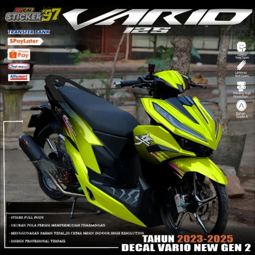 DECAL STICKER VARIO 125 NEW FULL BODY 
Stiker Vario 125 Gen 2 2023 2024 Full Body

