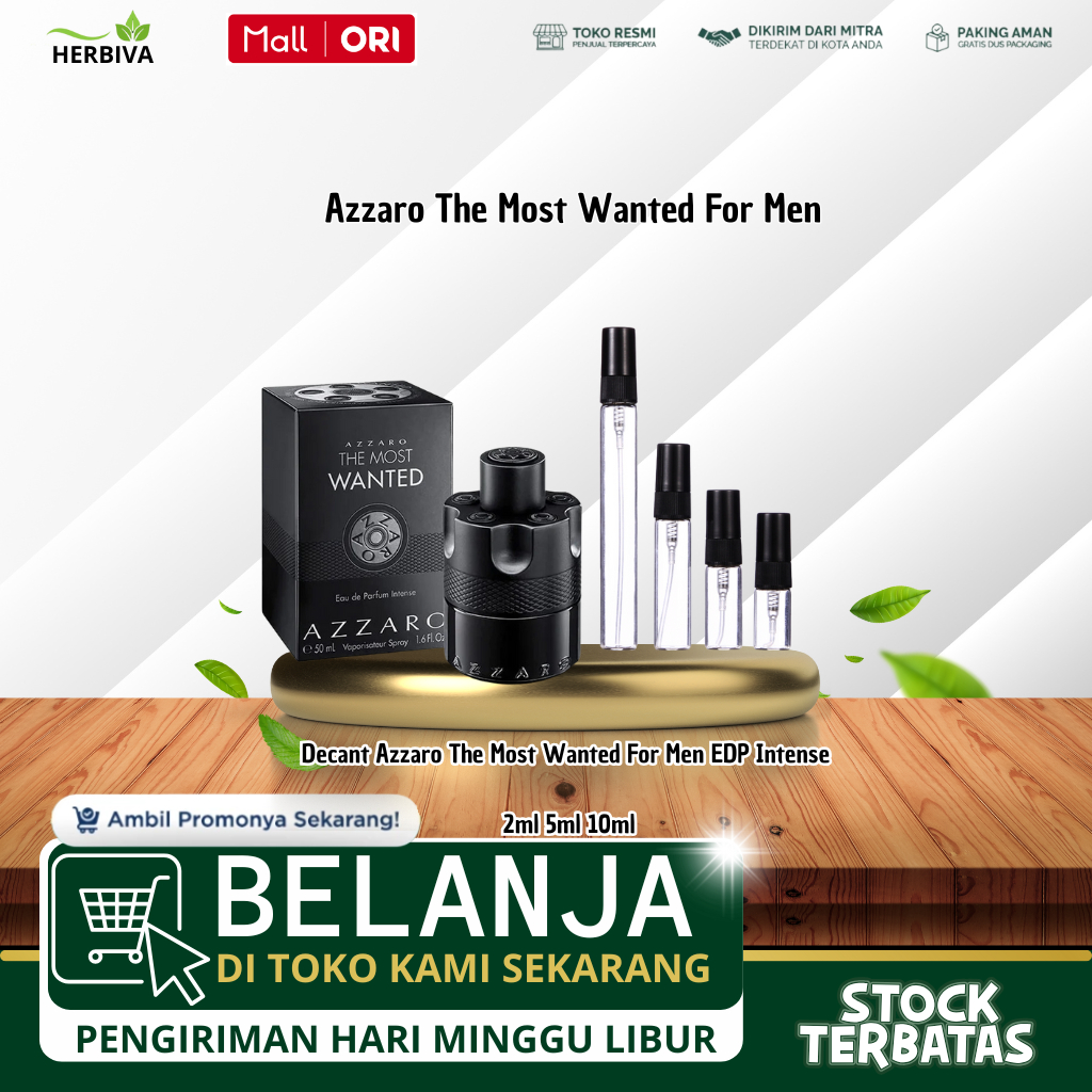 Decant Parfum Azzaro The Most Wanted For Men EDP Intense 2ml 5ml 10ml Original