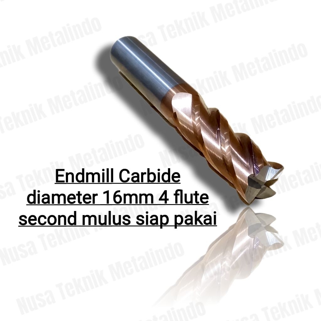 Endmill Carbide 16mm 4flute bor Fais mata Milling 16 mulus siap pakai endmil 16mm 4flute