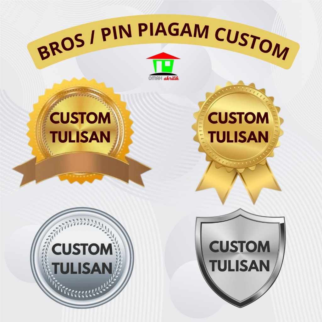 Pin Bros Gold Silver Pin Piagam Penghargaan Custom / Pin Acrylic Piagam Award / Bros Custom Piagam P