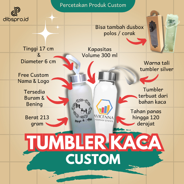 TUMBLER KACA CUSTOM