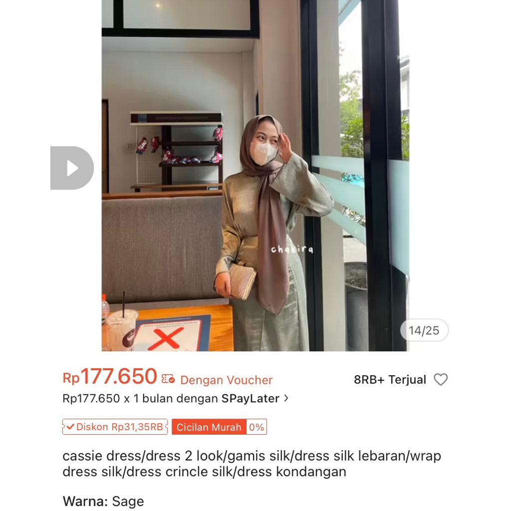 Cassie Dress by Chakiraaproject FREE PashminaSilk Sage