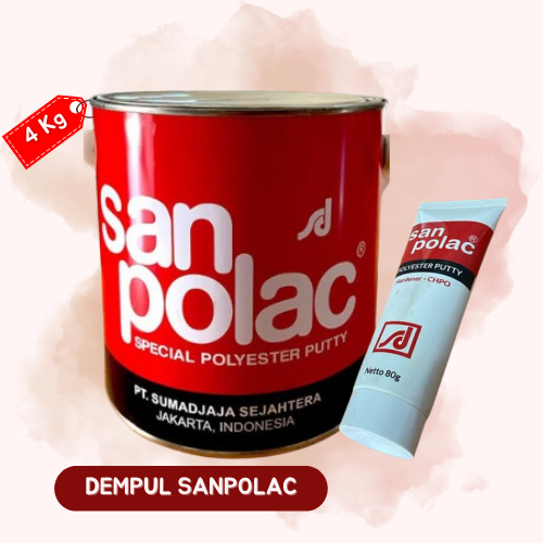 Dempul SanPolac 4 kg Galon Sanpolac Galon 4 kg Dempul Mobil Besi Plastik 1 Set Plastik 1 Set San Pol