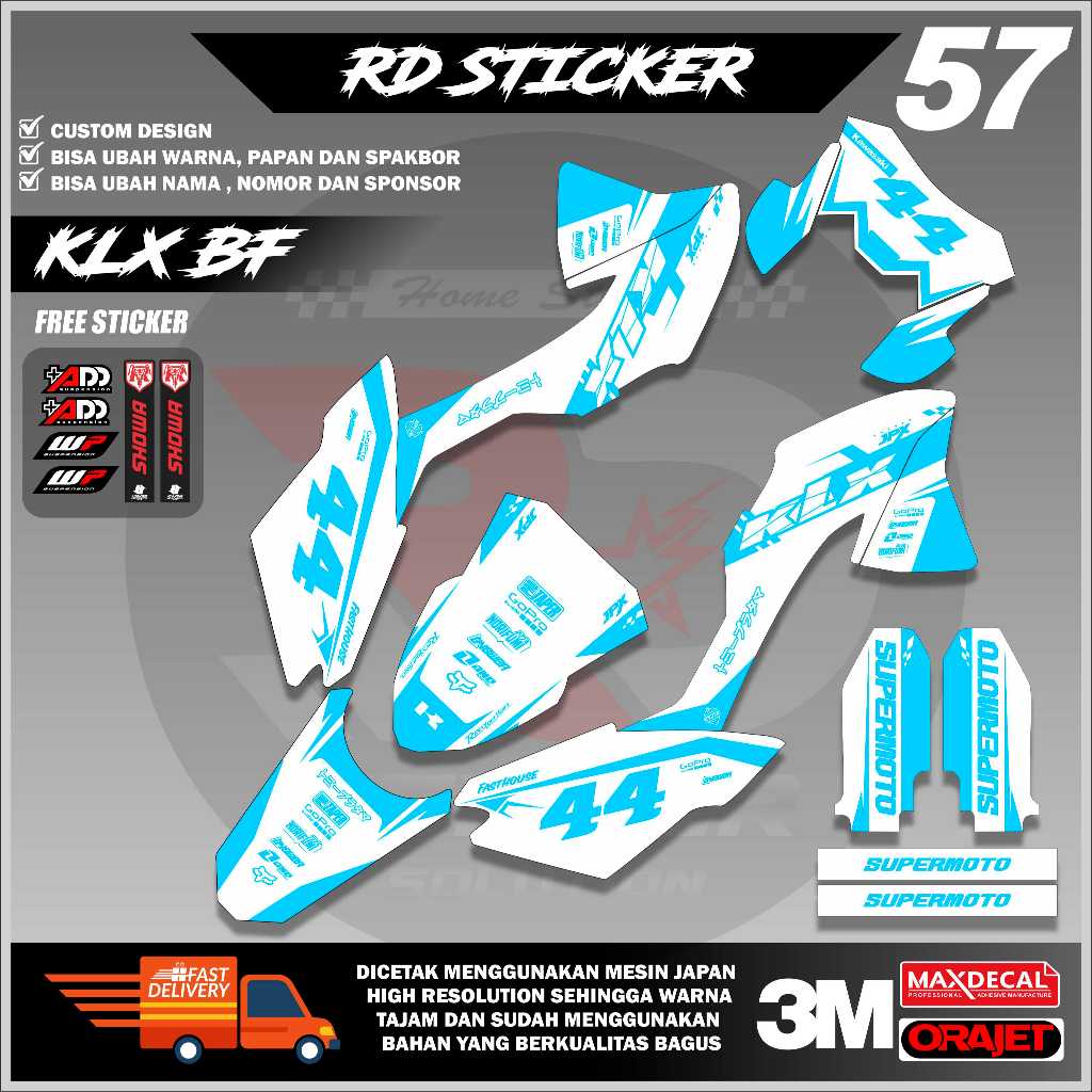 ( RD STICKER ) DECAL HONDA KLX BF STICKER FULL BODY MOTIF JEPANG TERBARU BISA REQUEST