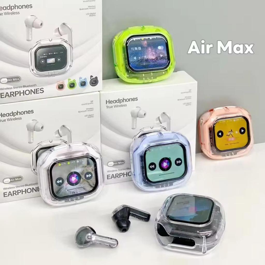 TWS Airmax Earphone Wireless Bluetooth Earbuds Layar Sentuh Fitur Menarik Touchscreen Earphone Terba