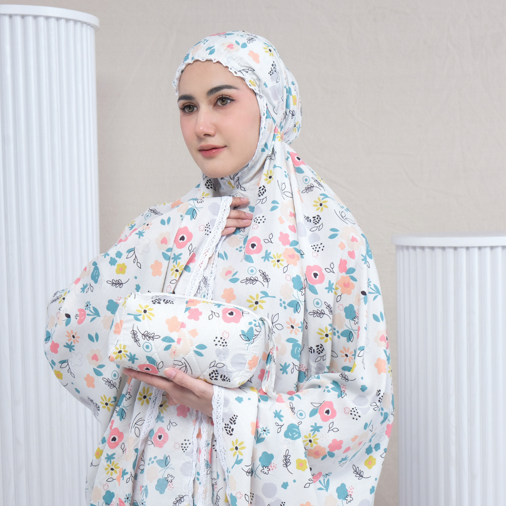 SAPUTRA- Mukena Dewasa Jumbo Motif Rayon Viscose Premium Series Mecha Karet Dahi