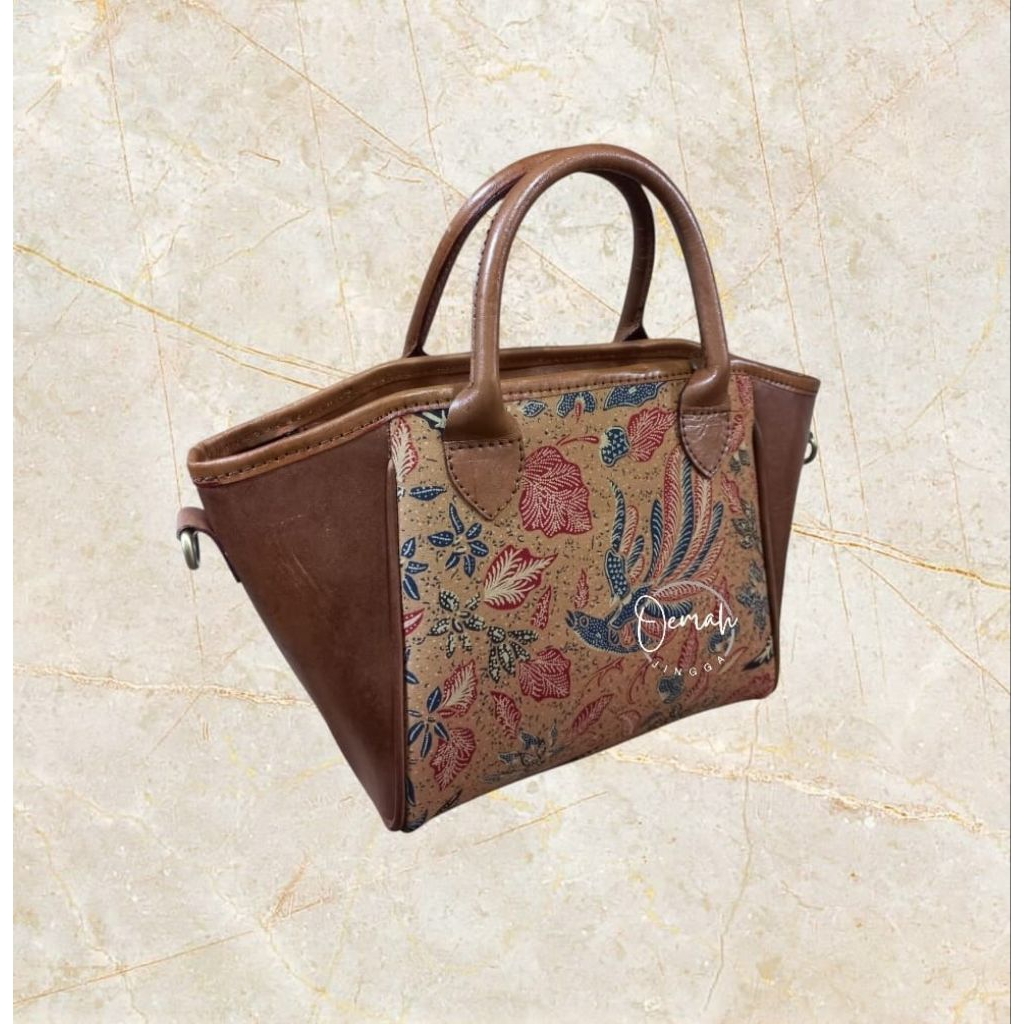 tas batik wanita - tas hand bag kulit asli batik alena