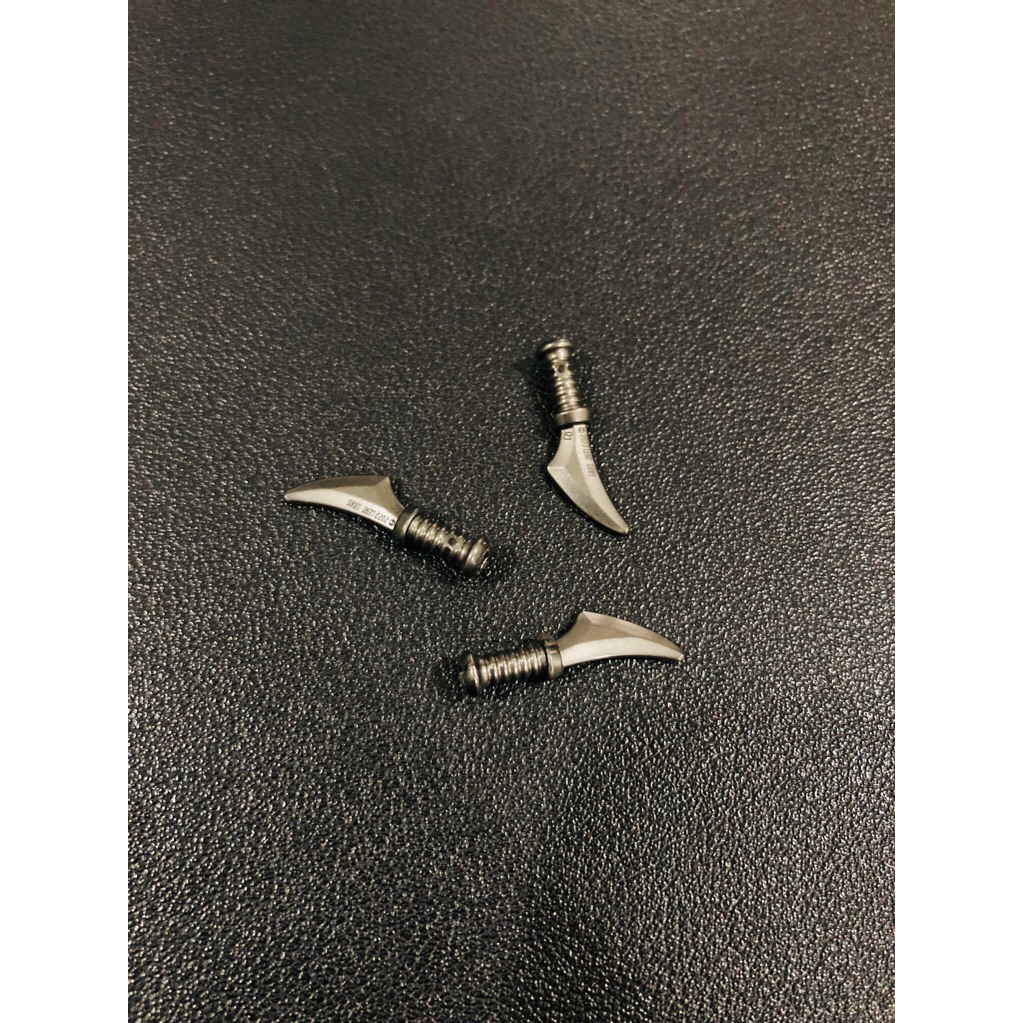 Lego Parts - 5685 - Pearl Dark Gray, Weapon Dagger / Knife Curved
