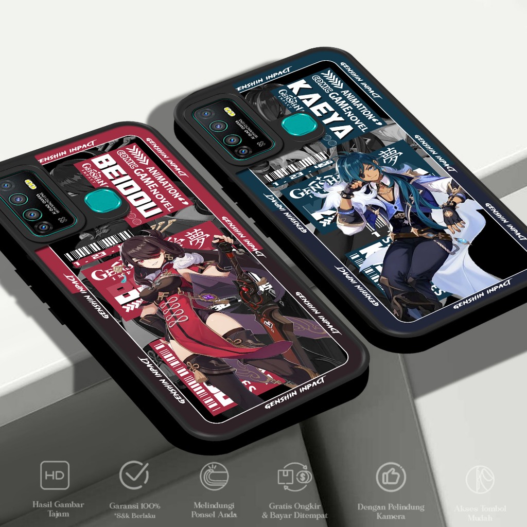 Case Premium Compatible For INFINIX HOT 9 Motif [ GENSHIN IMPACT ] Casing Softcase glossy Anti Jamur