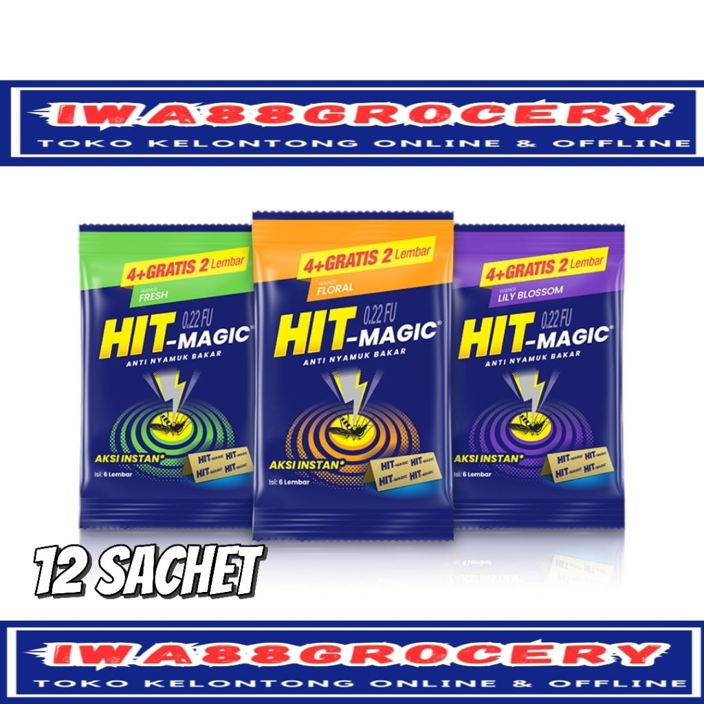 Hit kertas  magic obat nyamuk bakar kertas 12 sachet