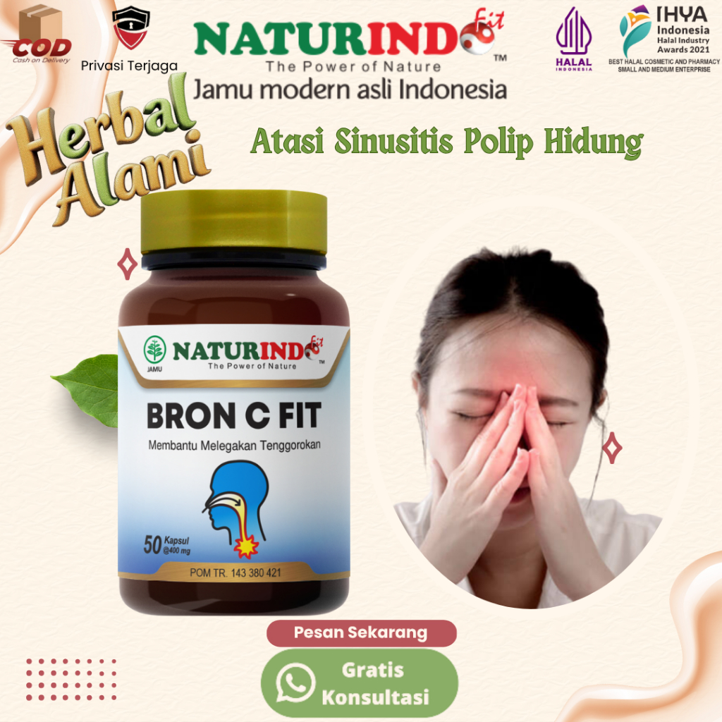 Naturindo Obat Herbal Sinusitis Polip Hidung Mimisan Rhinitis Bron C Fit