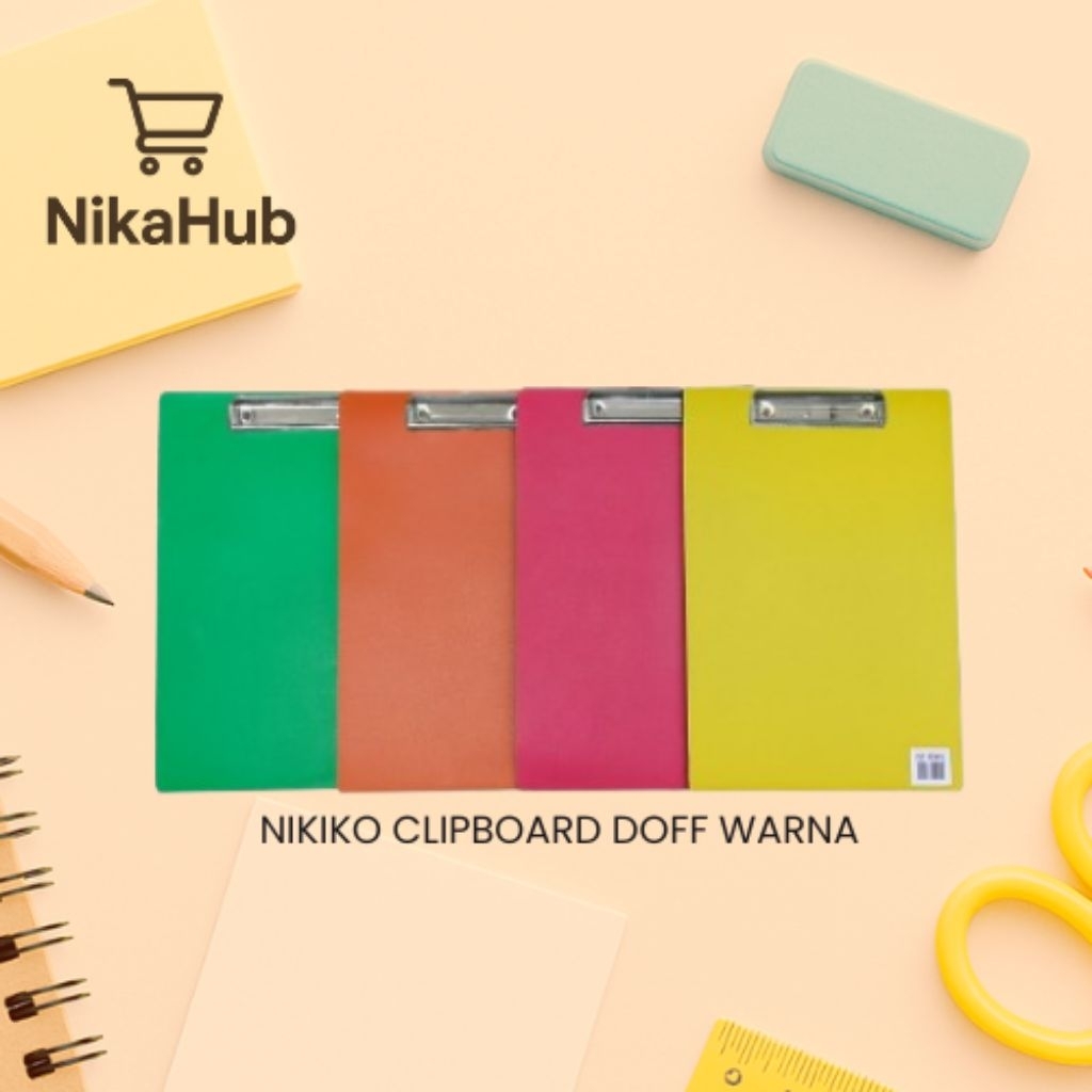 NIKIKO clipboard plastik doff warna / papan dada ujian
