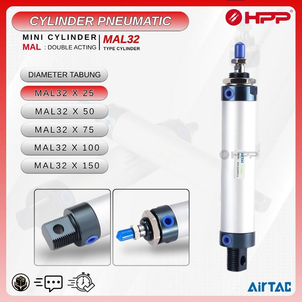 MAL32X25SCA / MAL32X25CA MINI CYLINDER AIRTAC