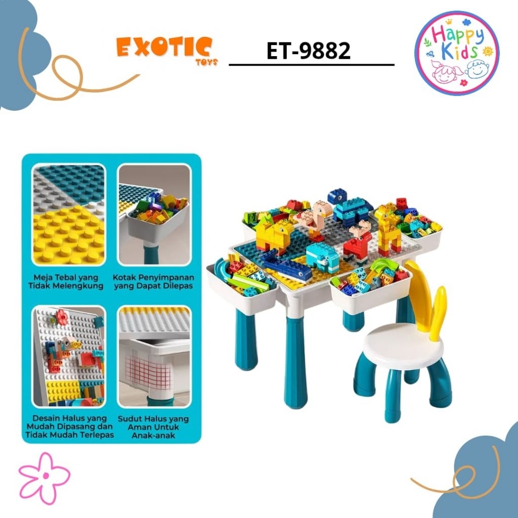 MEJA LEGO MAINAN DAN BELAJAR MULTIFUNGSI ET- 9882