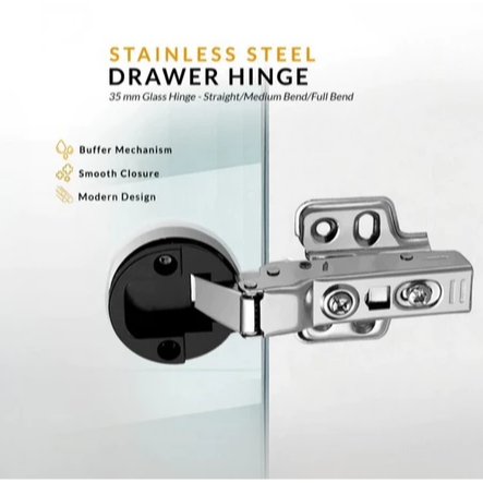 Engsel Sendok Dudukan Pintu Lemari Cabinet Kaca Door Hinge Engsel Slowmotion 35mm