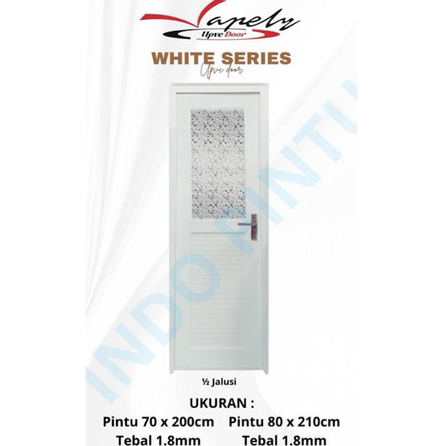 Pintu Kamar Mandi Vapely 1/2 Kaca Putih