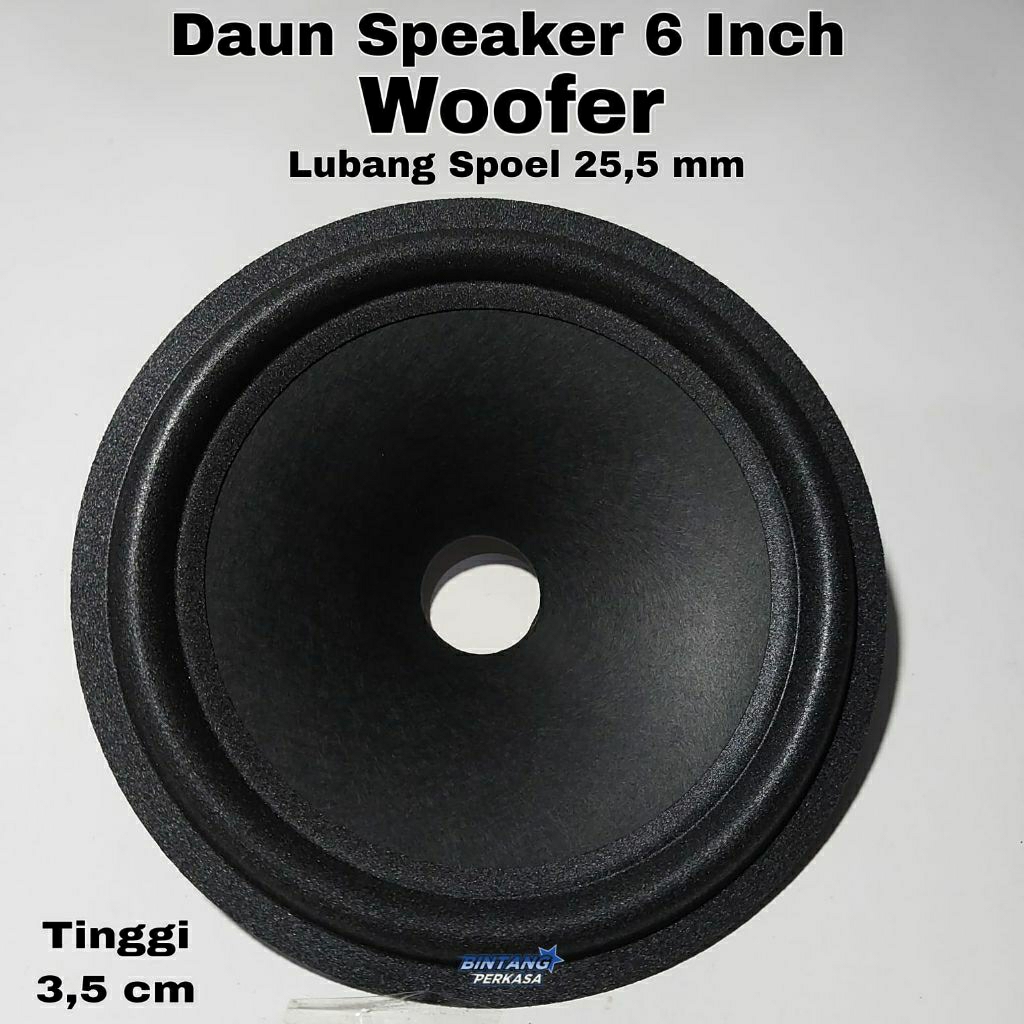 Daun Cone konus kertas Speaker Spiker spk speker 6 inch 6 in 6inch 6in Woofer Woper Lubang Spoel 25,