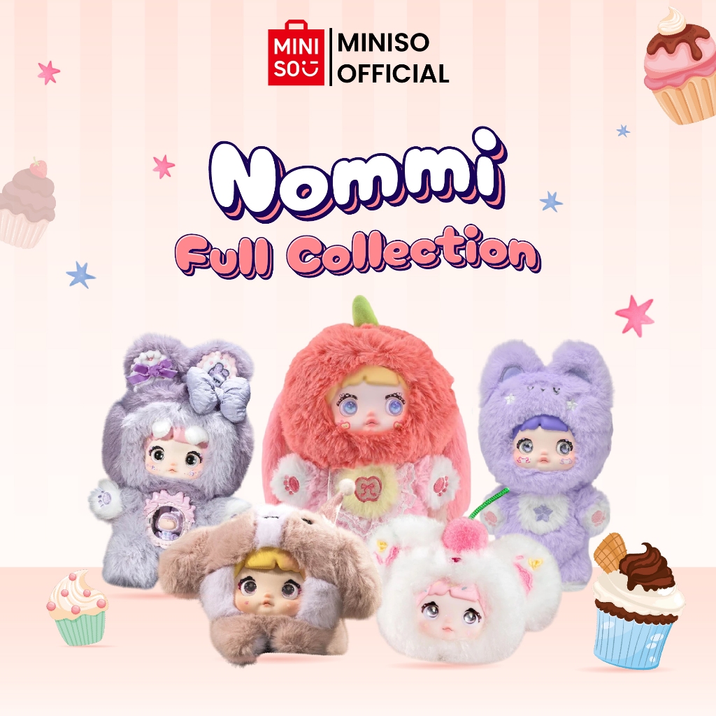MINISO Nommi Full Collection Blind Box Plush Toy Surprise Box Koleksi Gantungan Tas Kunci Karakter N