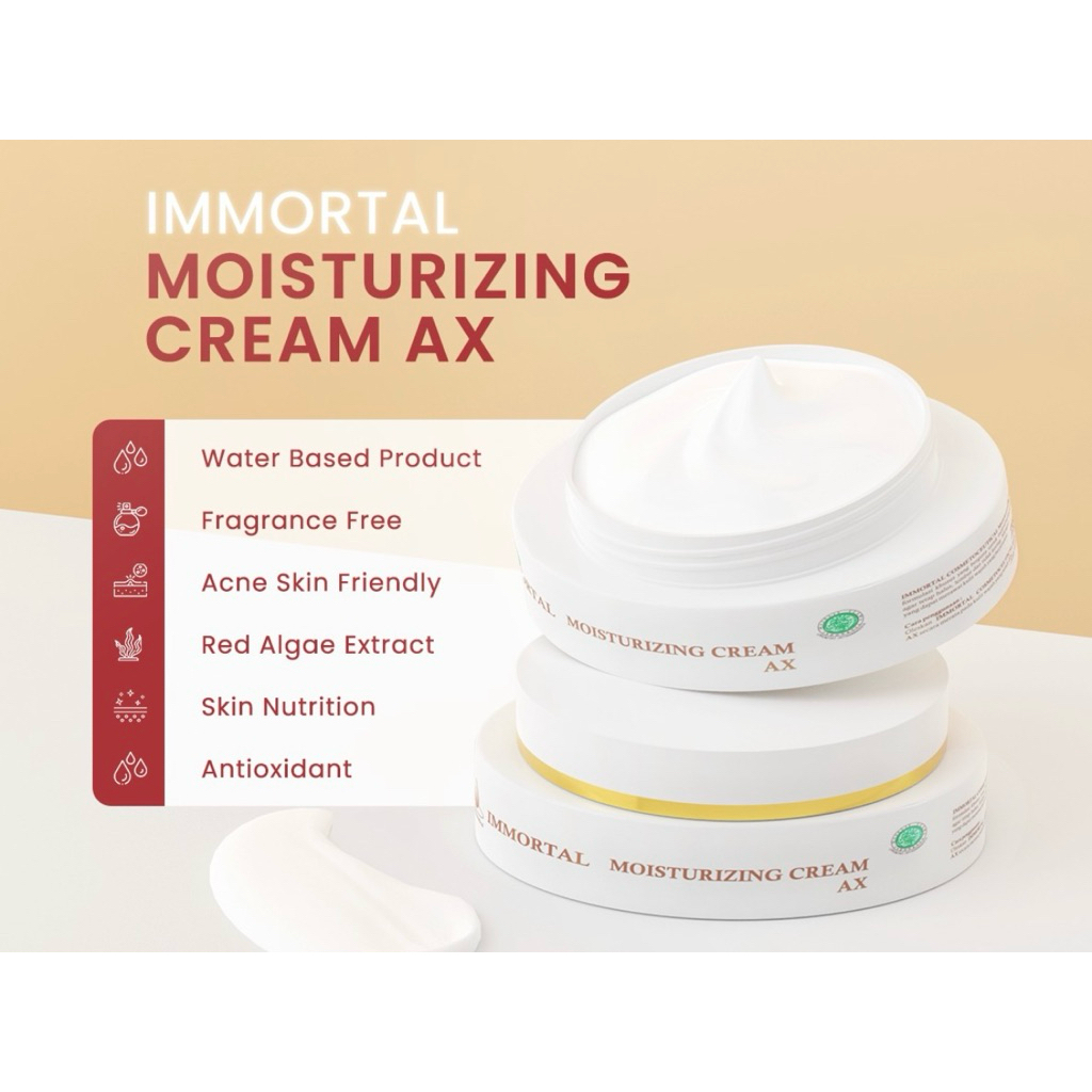 Immortal moisturizing cream Ax moisturizer cream acne / wx whitening / oil free / ns / ss / with aha
