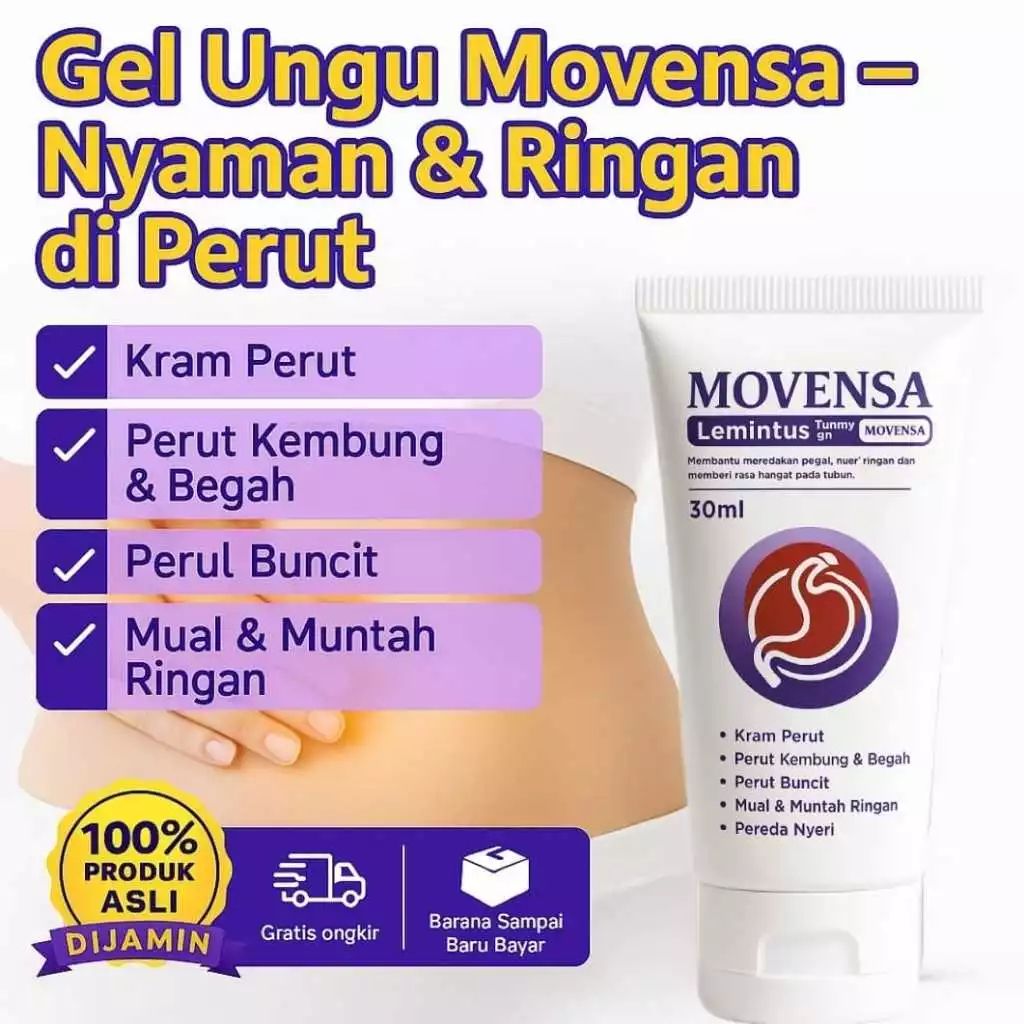 Soothing Gel Movensa Herbal Original Krim Gel Cream Pereda Nyeri Perut Aman untuk Asam Lambung