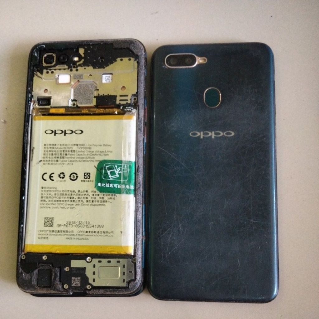mesin Oppo a7 normal unit minus lcd