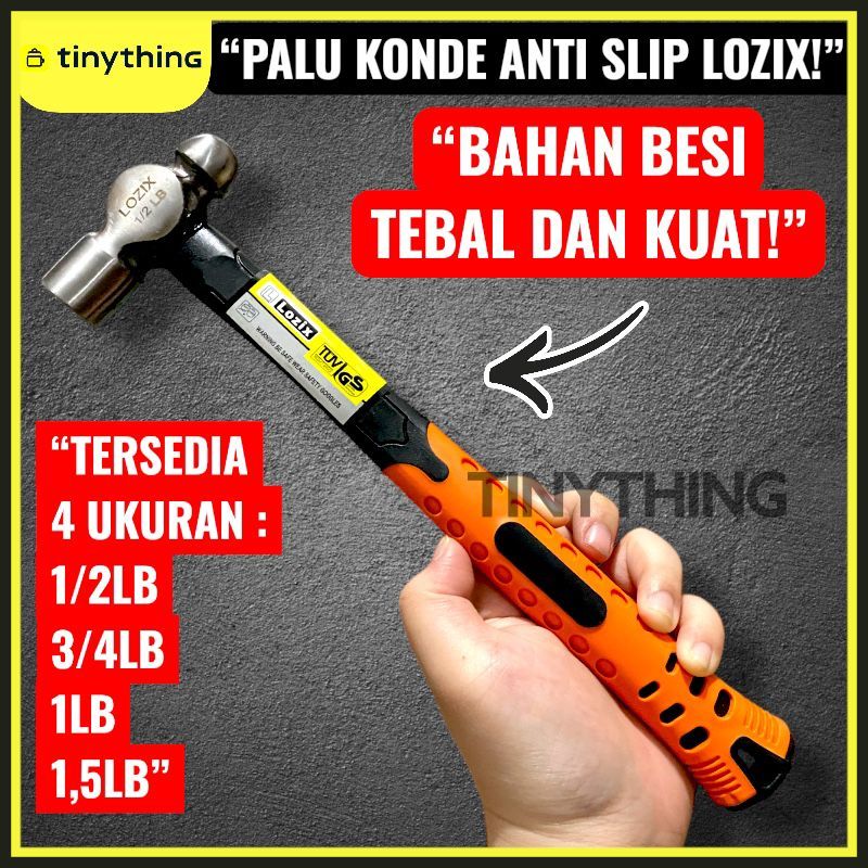 LOZIX Palu Konde Gagang Fiber 1/2 3/4 1 1.5 2 Palu Besi 1/2 lb 3/4 lb 1 lb 1,5 lb 2 lb palu besi baj