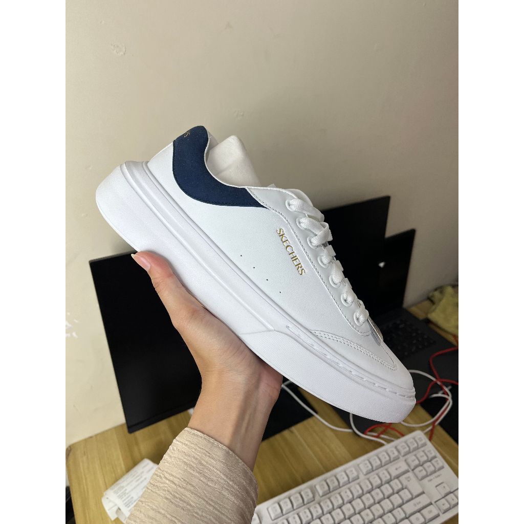 Size 42 Sepatu Skechers Cordova Classic White Mens Original 232858WNV