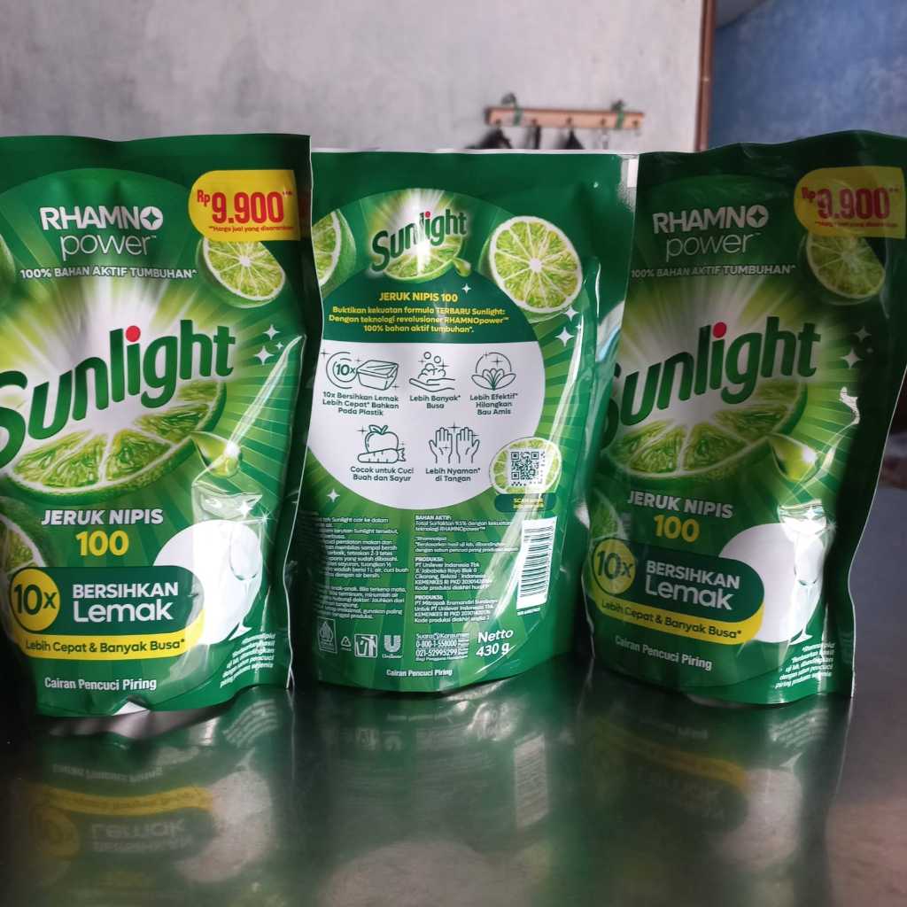 (paket isi 2 pcs) sunlight sabun cuci piring 430gr eceran 10000an