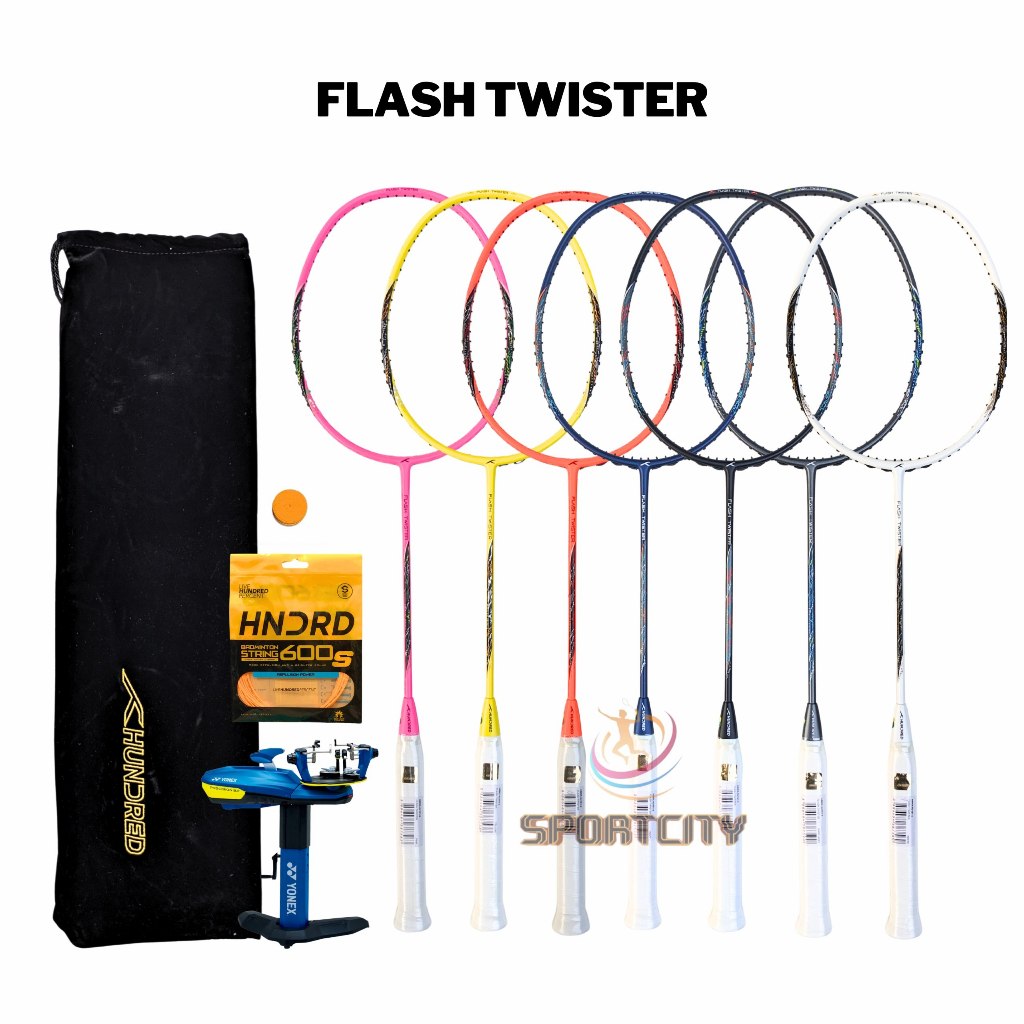 Raket Badminton HUNDRED FLASH TWISTER 5U Original