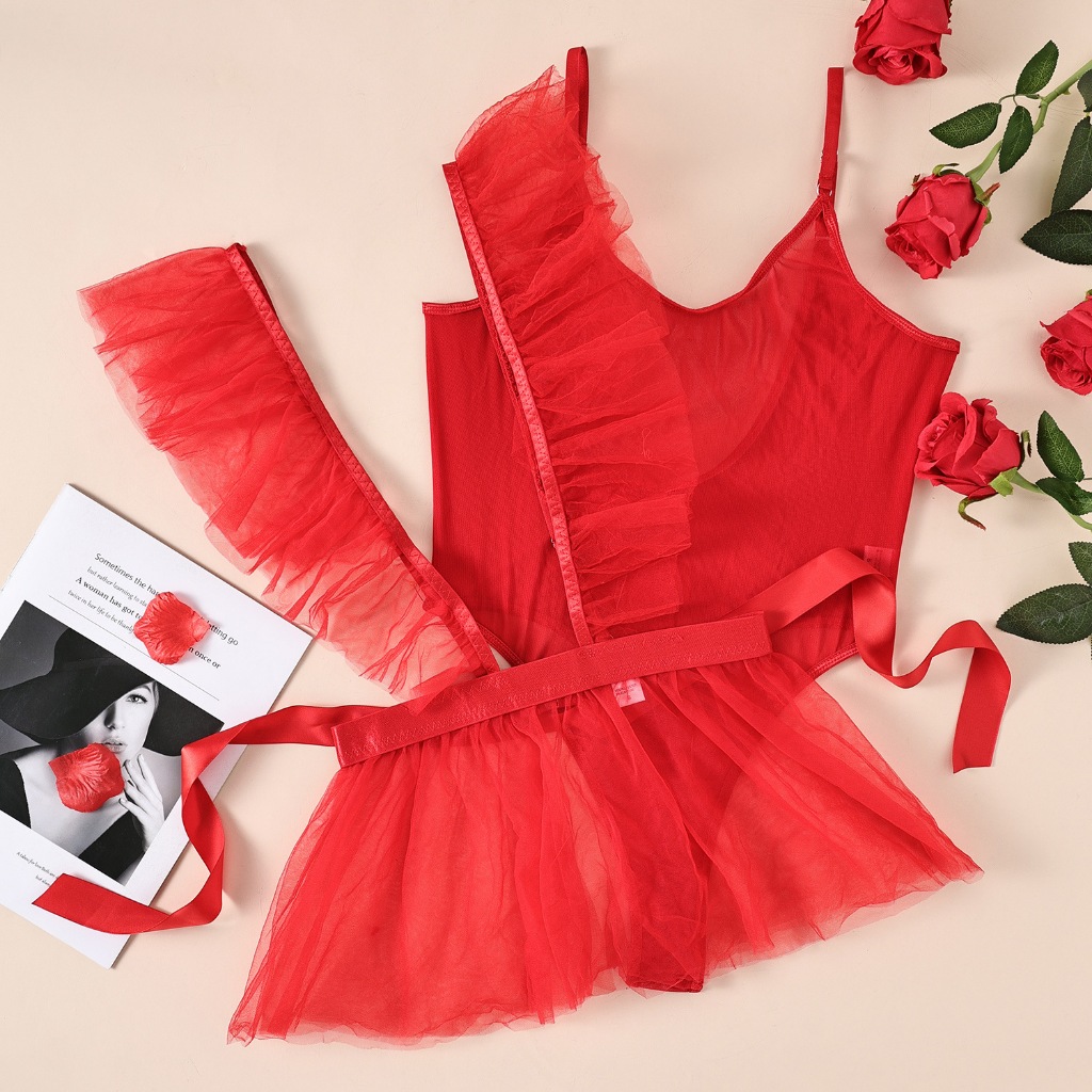 N6887 bodysuits hot seksi lingerie S - XXL preloved dress tutu jumpsuit open V