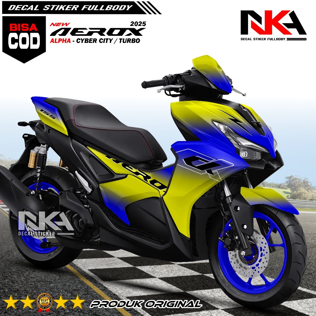 Sticker Yamaha Aerox Alpha Turbo Full Body Tahun 2025 Sticker Decal Full Body Aerox Alpha Motif Kece