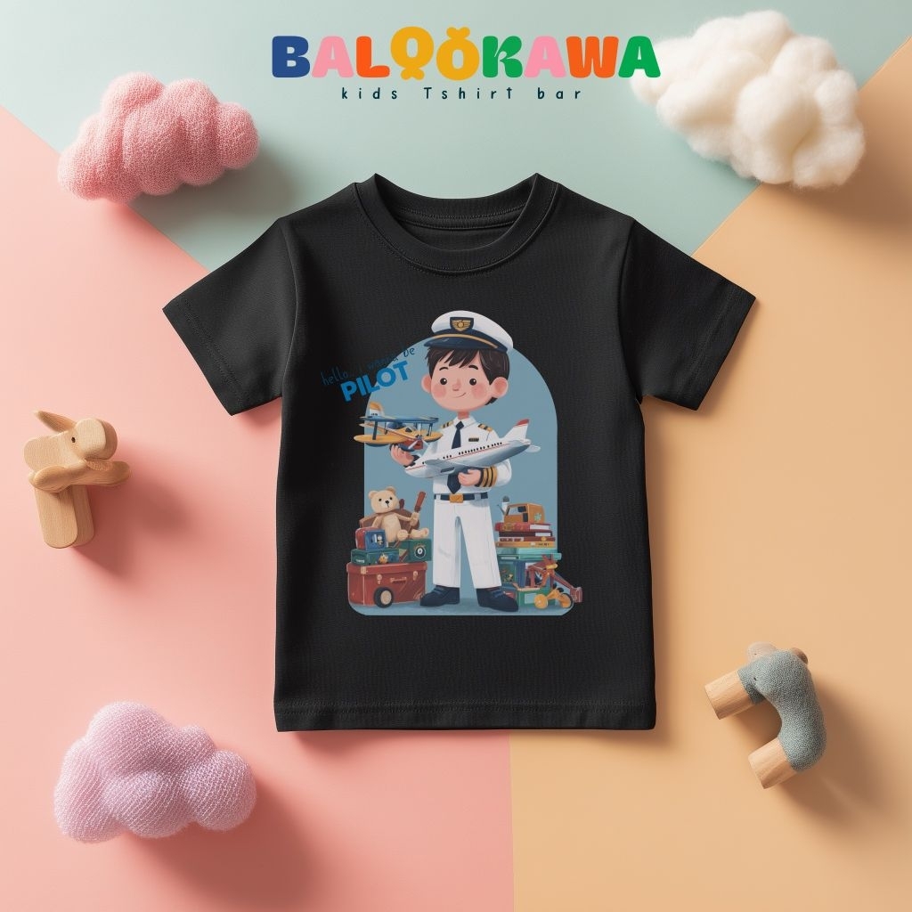 Baju kaos distro anak laki laki/perempuan cita-cita pilot combed 30s premium balookawa