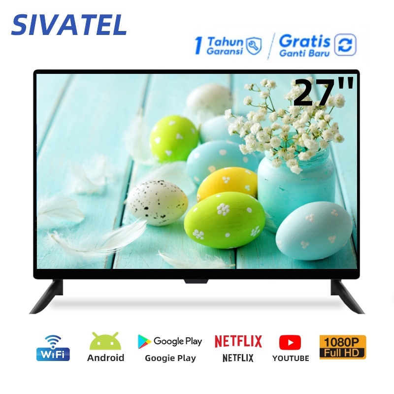 Sivatel TV LED Smart 27inch TV Digital LED TV Android 11.0 Digital Televisi YouTube