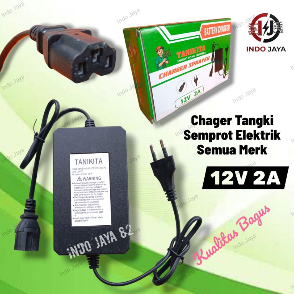 Charger Tangki Semprot Elektrik 12V 2A Kualitas Bagus Tanikita Cas Teng semprot elektrik