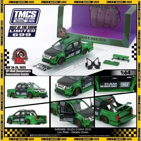 BM CREATIONS 2018 ISUZU D-MAX LOW RIDER METALLIC GREEN - TMCS MALAYSIA 2025
