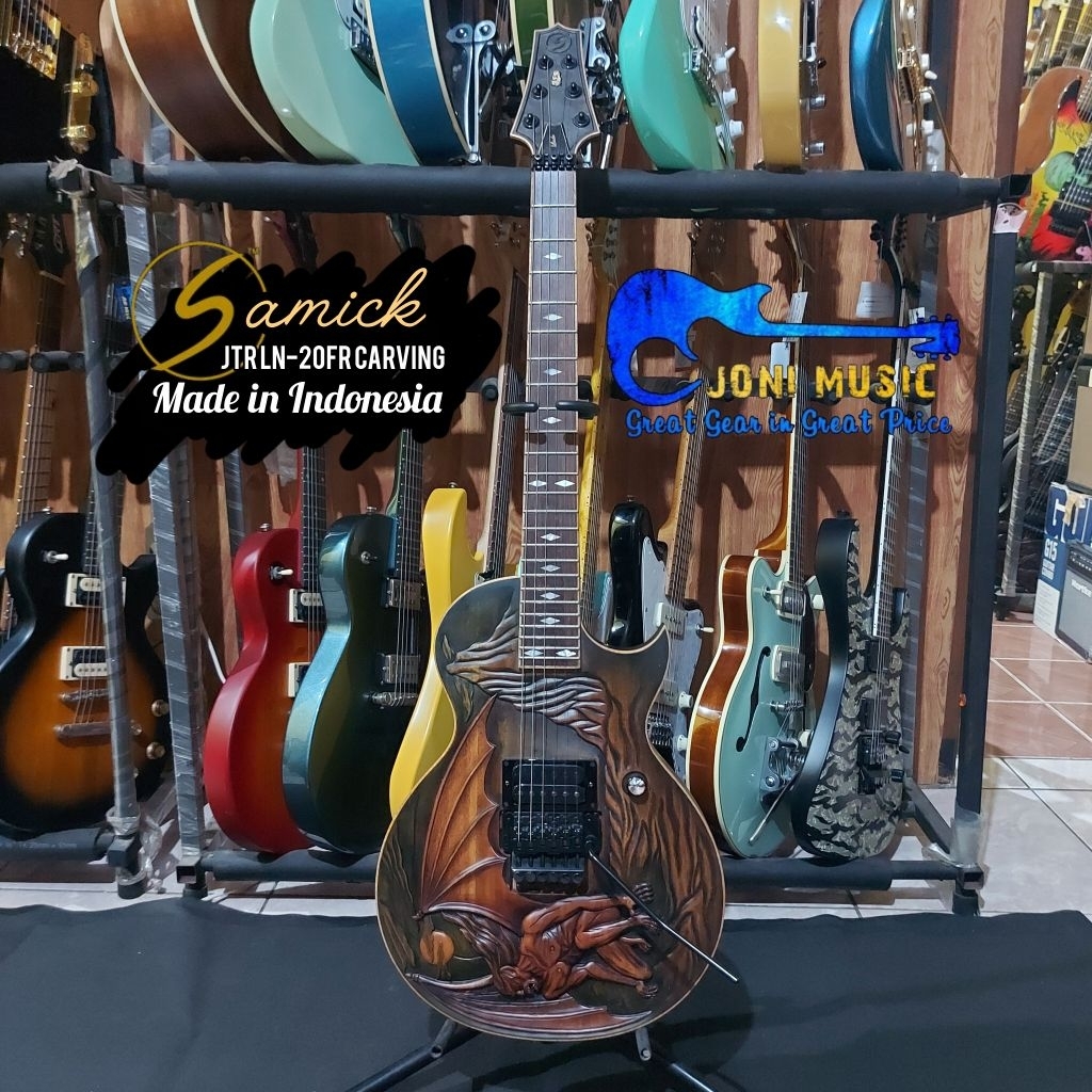 Gitar Samick JTR Linda Series: LN20FR Demon Carving QM LBK RRD TDB