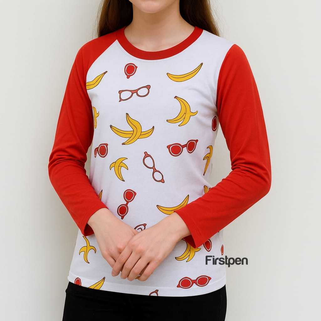 Kaos Banana Pisang Lengan Panjang Wanita