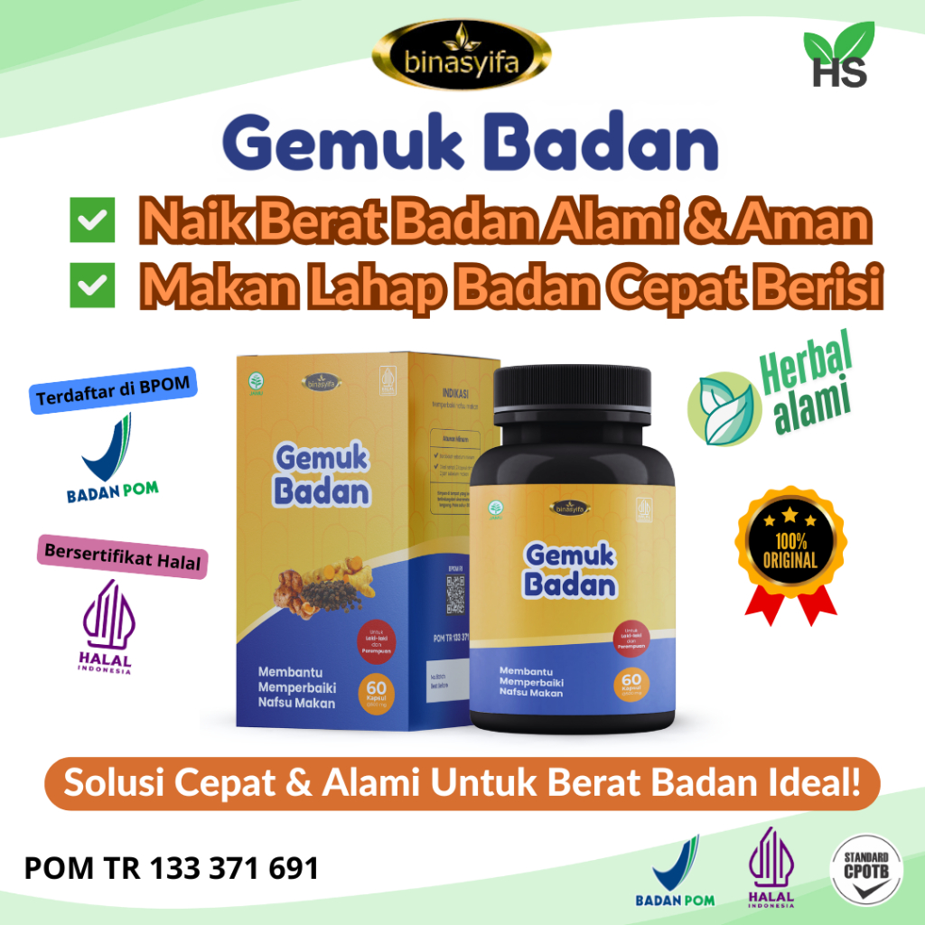 Gemuk Badan - Obat Penggemuk Badan BPOM (Penggemuk Badan Permanen)