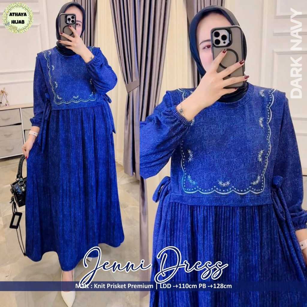 Jenni Dress Original Athaya Jenni Athaya Knit Prisket Premium Dress Wanita Jenni Athaya